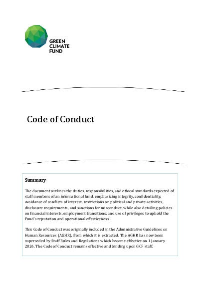 Download Code of conduct Document cover for Code of conduct